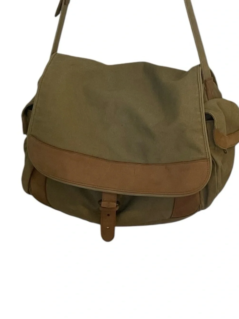 L.L. Bean canvas and leather messenger bag